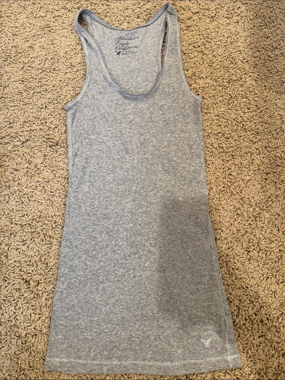 American Eagle Outfitters Gray Ribbed Tank Slip Dress